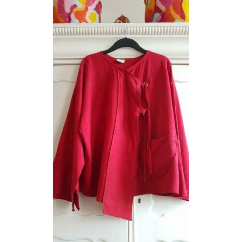 Apart rood linnen, viscose jasje van Lorelei, Completo