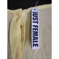 Just Female M blouse geel top zijde