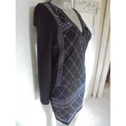 nieuw Parisian jurk zwart met steentjes mt 38 en 40