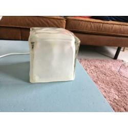 Nachtlamp/ tafellamp blank glas