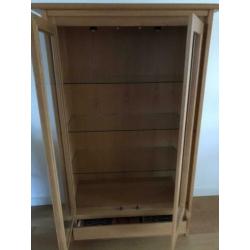 Vitrinekast blank eiken