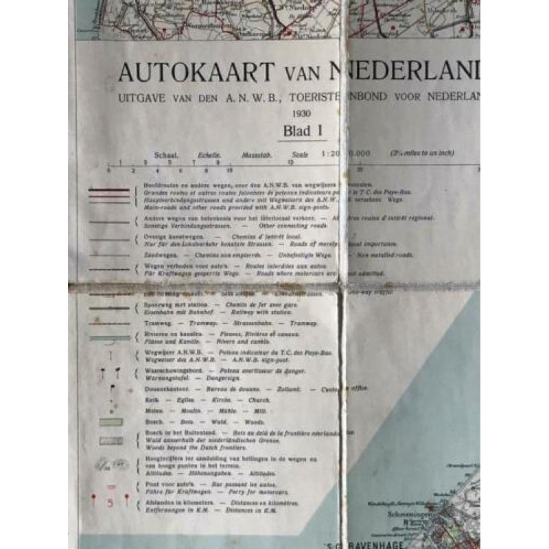 A.N.W.B. Autokaart van Nederland 1930