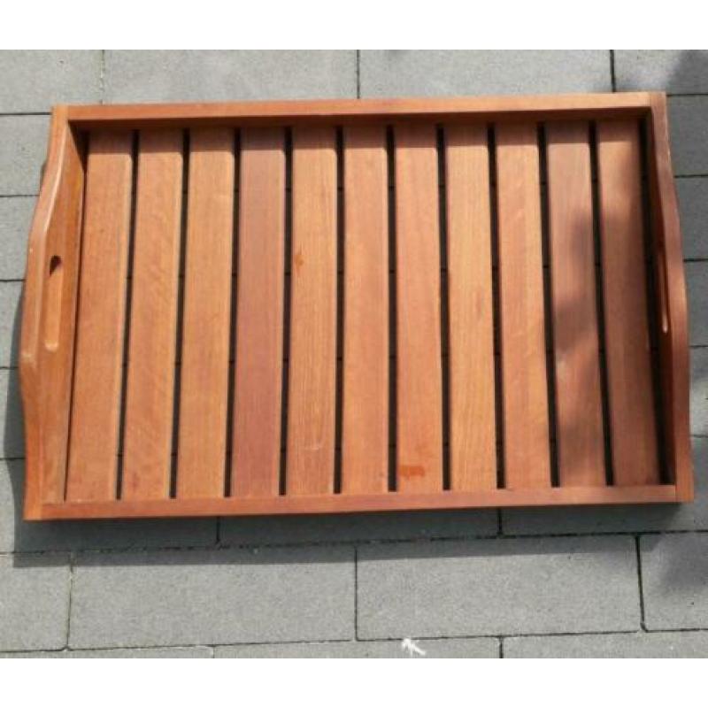 Butlertray-dienblad op onderstel teak zgan