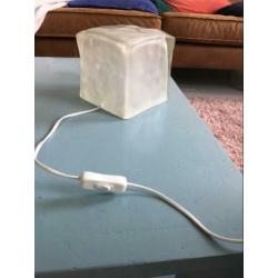 Nachtlamp/ tafellamp blank glas