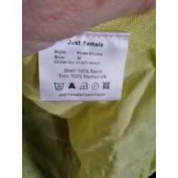 Just Female M blouse geel top zijde