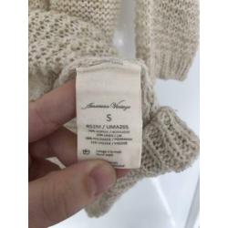 American Vintage gebreide voorjaarstrui knitted S beige nude