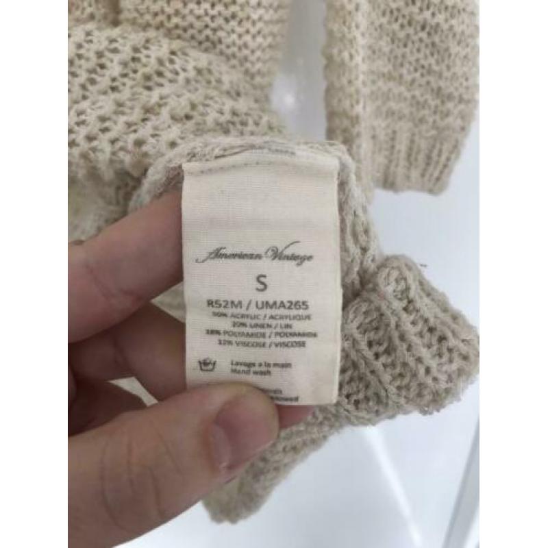 American Vintage gebreide voorjaarstrui knitted S beige nude