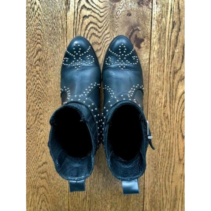 So Jamie - Zwarte leren Boots - Cowboy Biker- maat 38