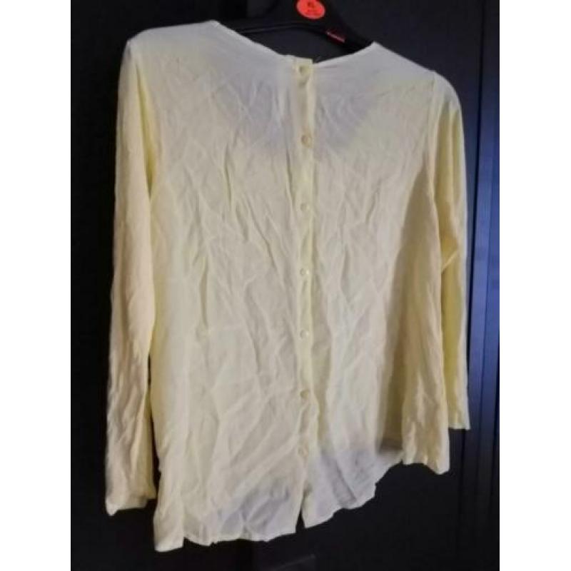 Just Female M blouse geel top zijde