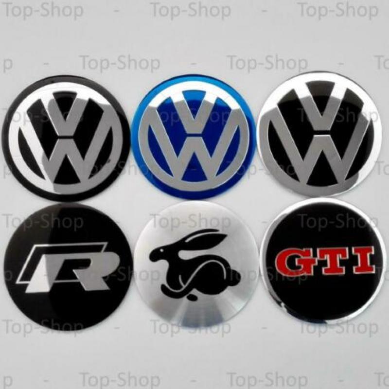 Volkswagen VW GTI R 56mm Naafstickers Voor Naafdoppen Of Naa