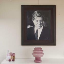 Groot decoratief portrait van Robert Redford, houten lijst,