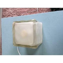 Nachtlamp/ tafellamp blank glas