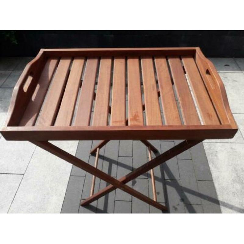 Butlertray-dienblad op onderstel teak zgan