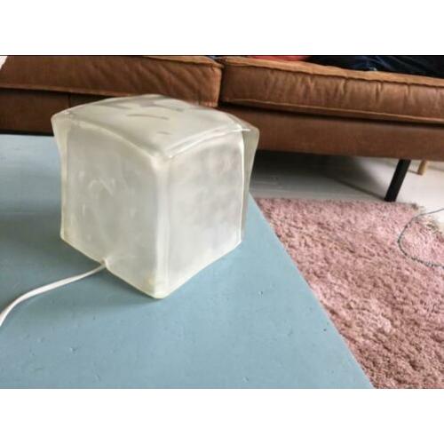 Nachtlamp/ tafellamp blank glas