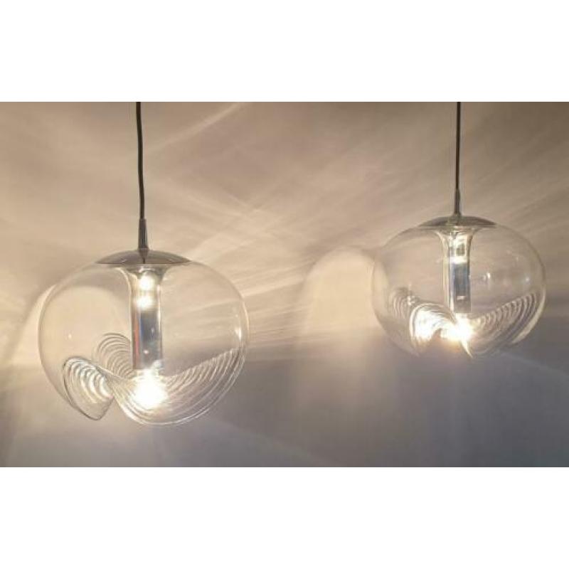 2 x Peill und Putzler wave chrome hanglampen