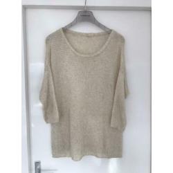 American Vintage gebreide voorjaarstrui knitted S beige nude
