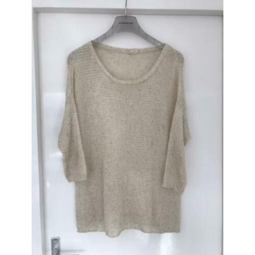 American Vintage gebreide voorjaarstrui knitted S beige nude