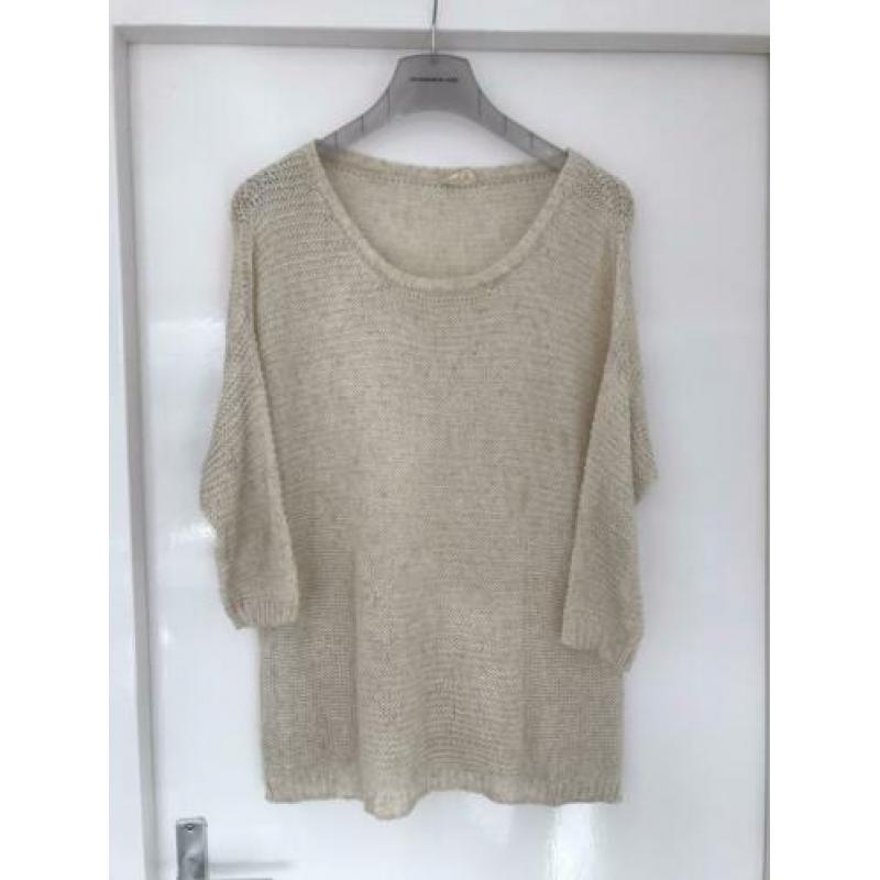 American Vintage gebreide voorjaarstrui knitted S beige nude