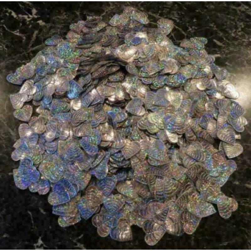 grote zak zilverkleurig metallic hartjes knutselen