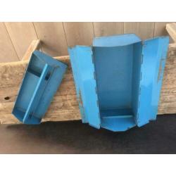 Haceka gereedschapskist blauw vintage
