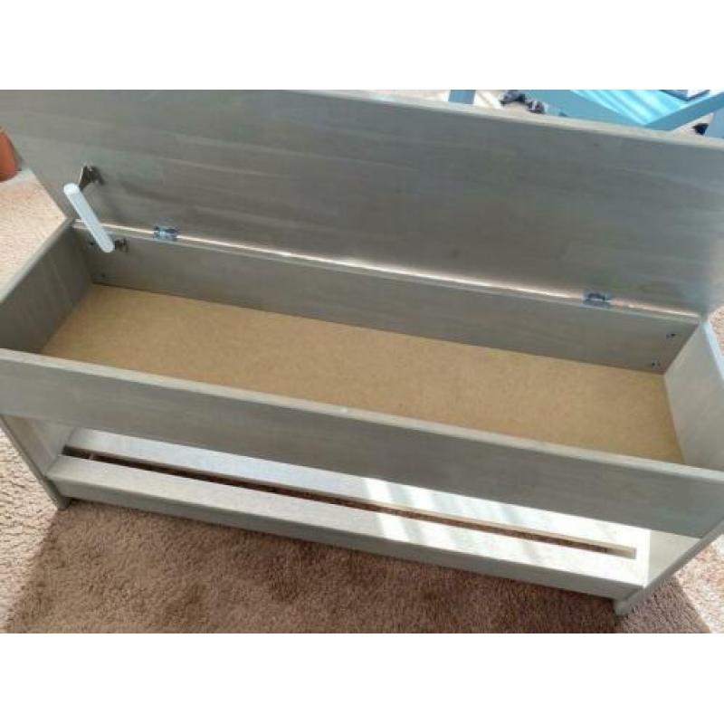 Kapstok met bijpassend bankje (hout greywash lak)