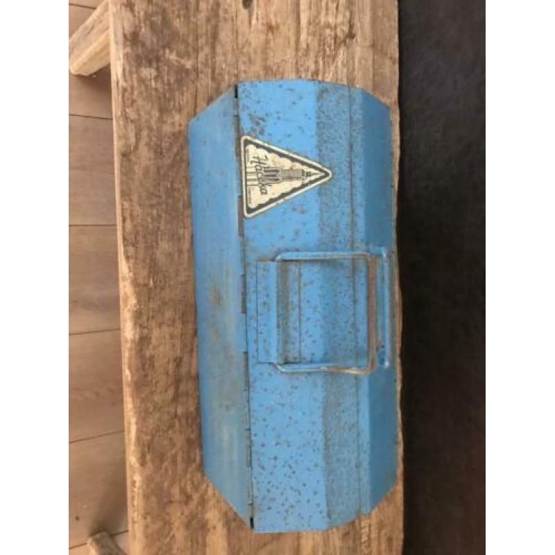 Haceka gereedschapskist blauw vintage