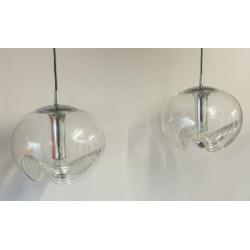2 x Peill und Putzler wave chrome hanglampen