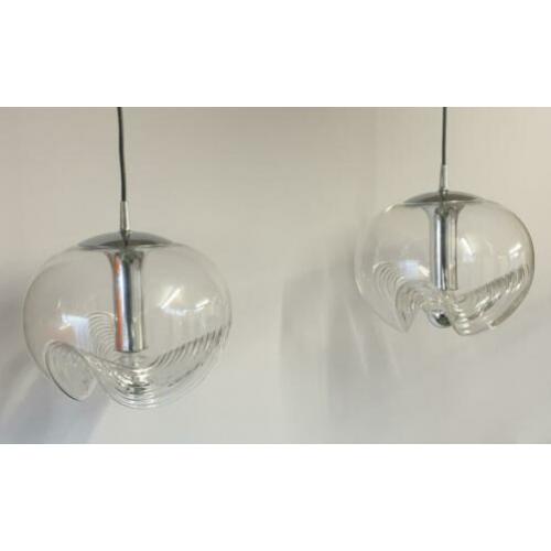 2 x Peill und Putzler wave chrome hanglampen