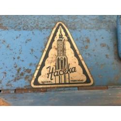 Haceka gereedschapskist blauw vintage
