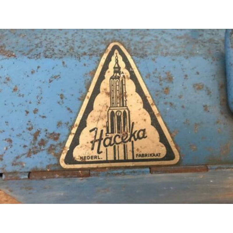 Haceka gereedschapskist blauw vintage