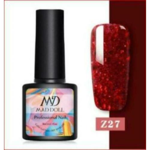 Z27 Glitter rode soak-off UV gel nieuw in verpakking