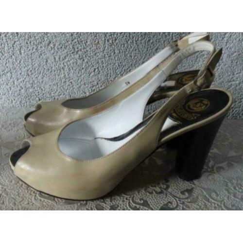 Strafford beige peeptoe pumps maat 38