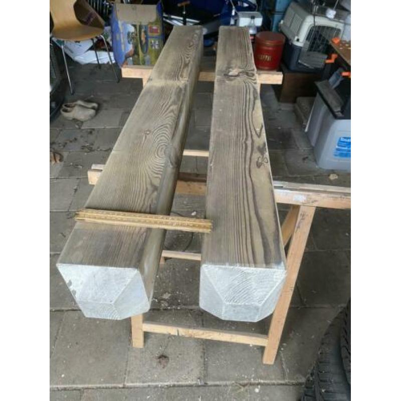 Houten Anti parkeer diamantkop palen 14x14x140cm