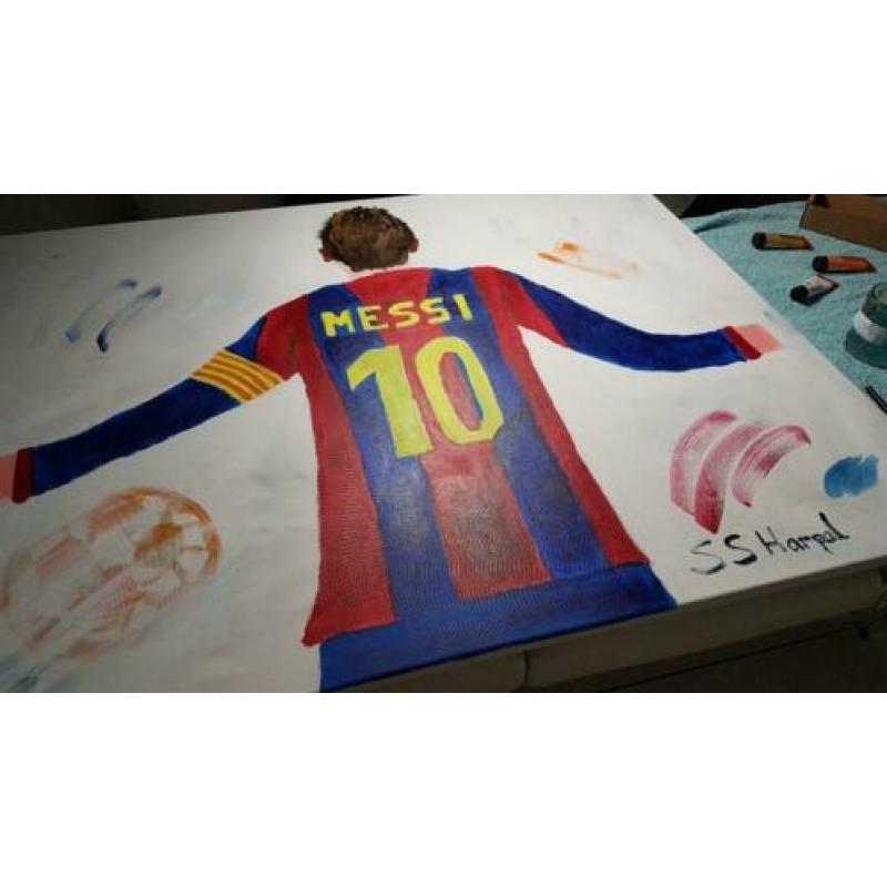 Acrylverf Doek Lionel Messi 100 cm x 80 cm