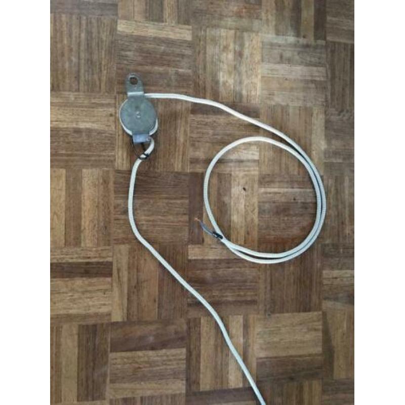 Vintage emaille fabrieks lamp , nieuw retro snoer en katrol