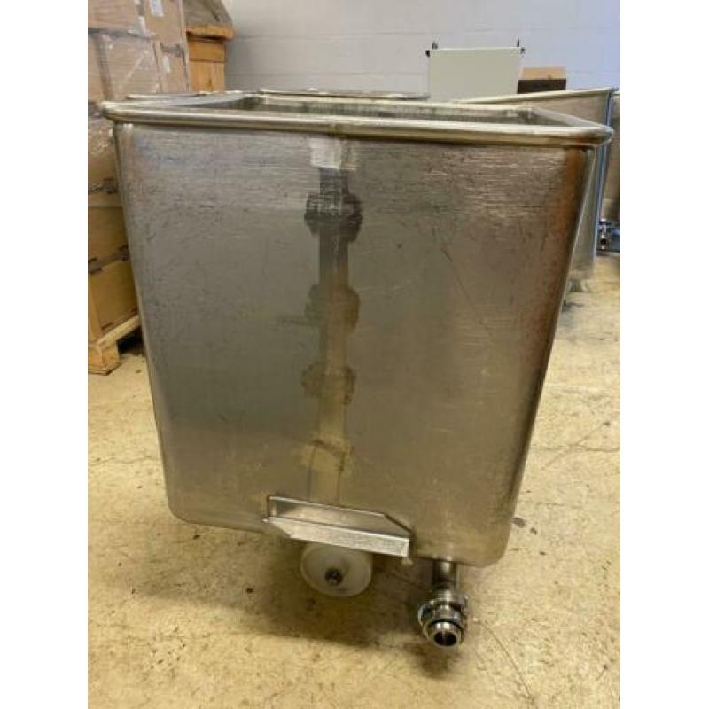 Rvs kuipwagens - mengwagens 250 liter 8 stuks