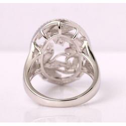 Lotusbloemen 925 sterling zilveren ring met zirkonen