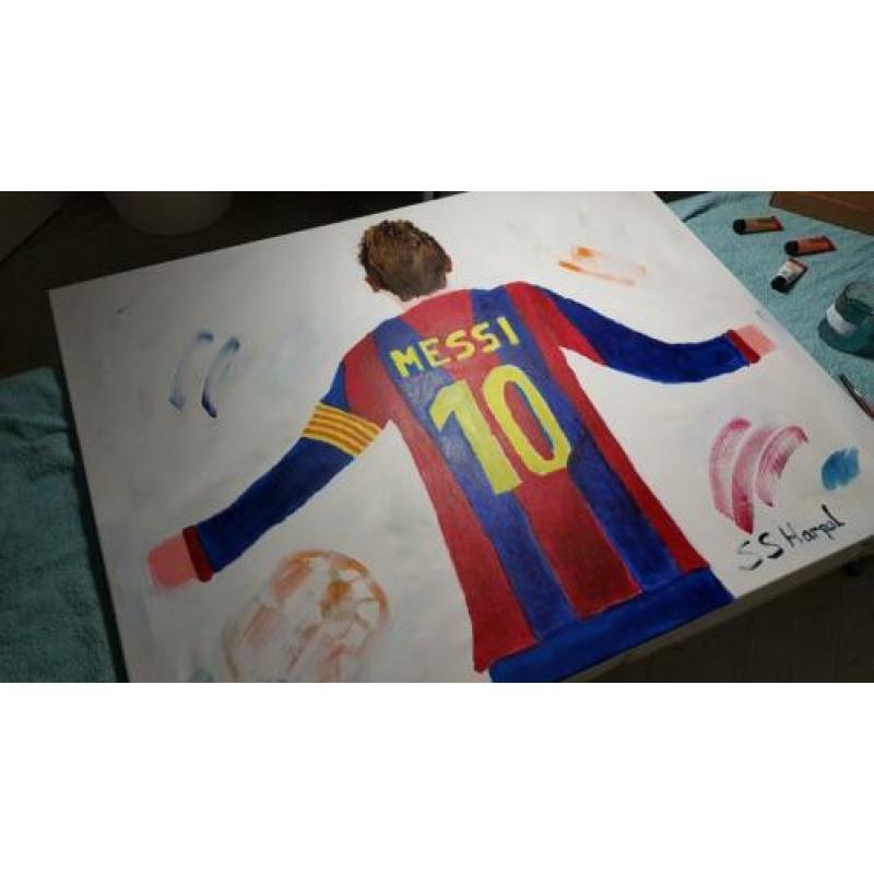 Acrylverf Doek Lionel Messi 100 cm x 80 cm