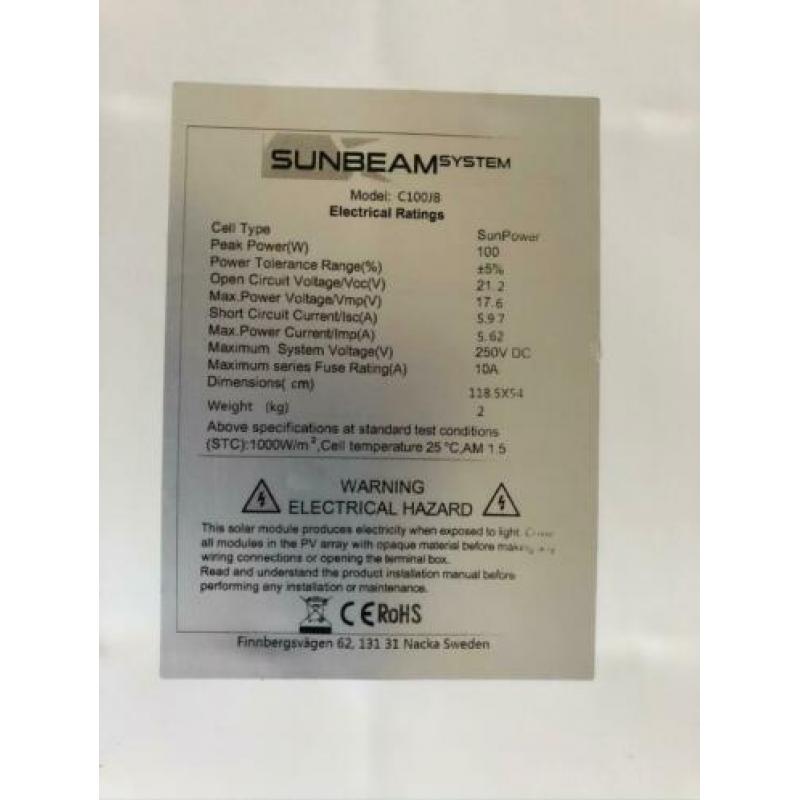 Sunbeam 100W flexibel zonnepaneel