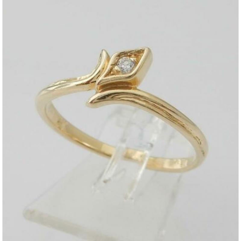Mooie 14k Gouden Damesring in Design ontwerp - M18