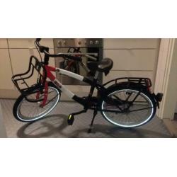 Super stoer net fietsje 20 inch, zwart rood wit