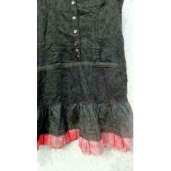 SPHERE zwart linnen tuniek met roes mt M