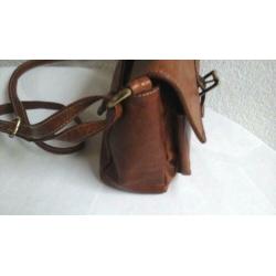 Jean Pierre: z.g.a.n.leren hand/schoudertas: kleur: cognac