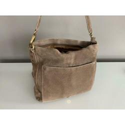 Suède taupe dames tas