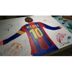Acrylverf Doek Lionel Messi 100 cm x 80 cm