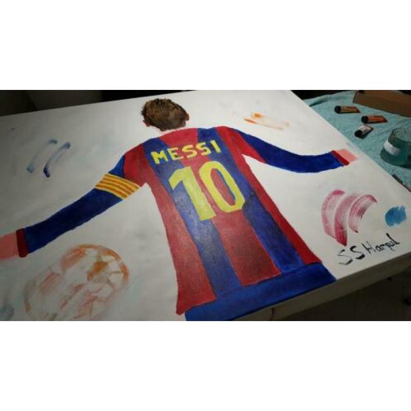 Acrylverf Doek Lionel Messi 100 cm x 80 cm