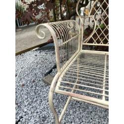 Prachtige design gardensofa smeedijzer, kleur wit/rust, met