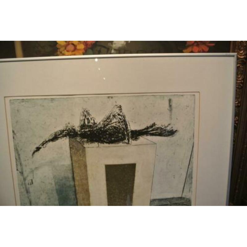 Frank Porcelijn geb.1947 Zwarte Roofvogel op Consol