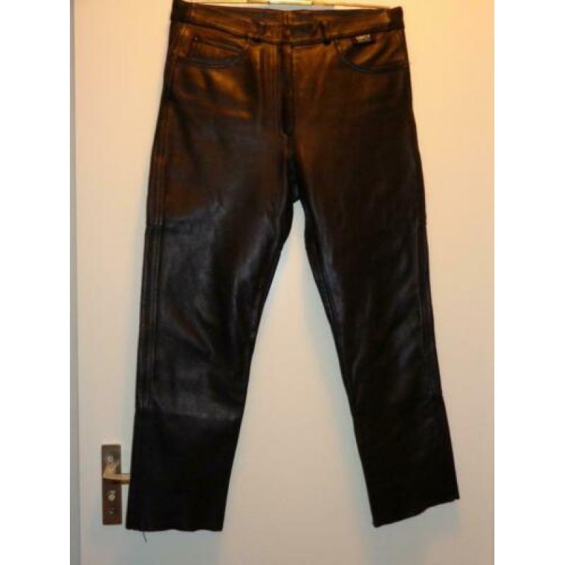 MQP Motorbroek zwart leer damesmaat 40