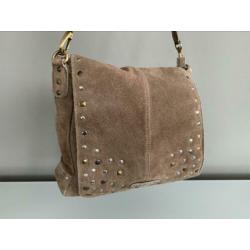 Suède taupe dames tas